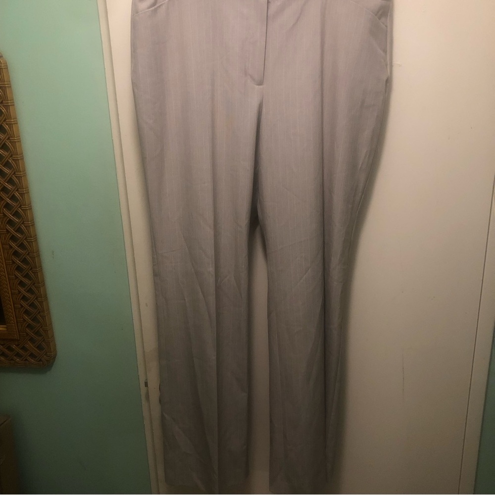 Light grey with pink pinstripes, size 16 Talbots women’s slacks